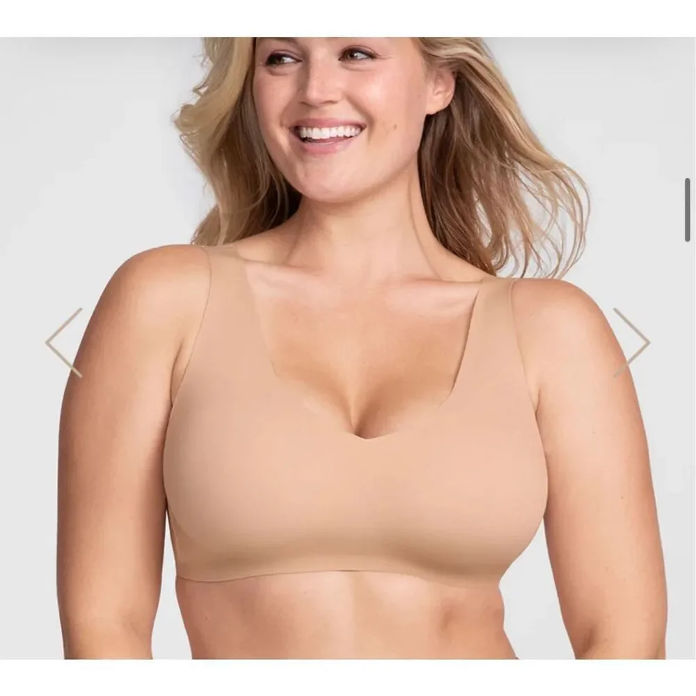 Honeylove nude v-neck comfortable wireless sexy bra